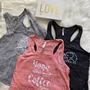 3 Size M Everhottie Yoga Racerback Tanks